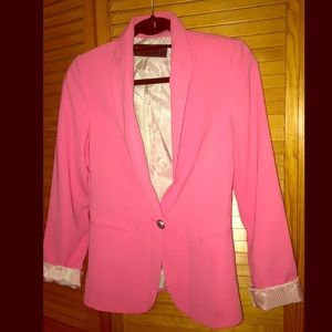 ZARA Neon Hot Pink Blazer Jacket Suit Xsmall